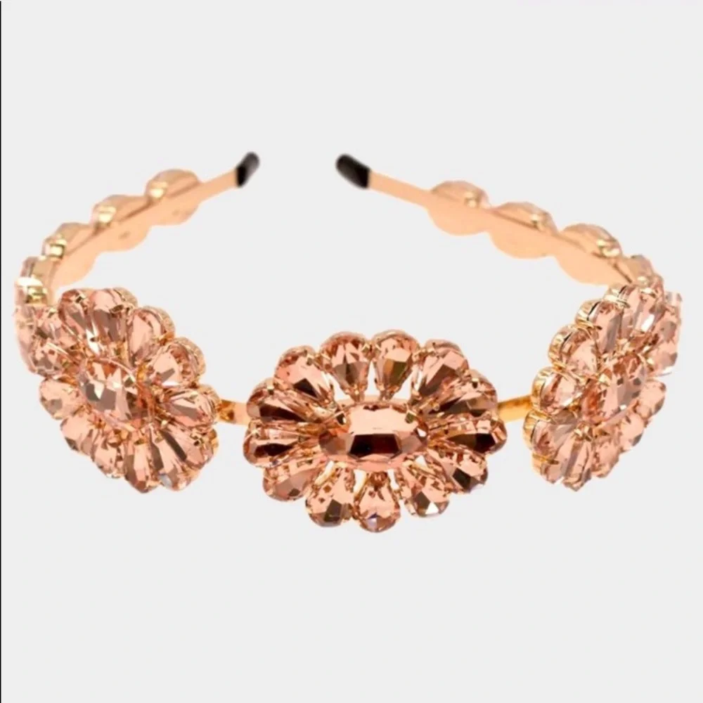 Brand new rhinestone peach colored headband‎